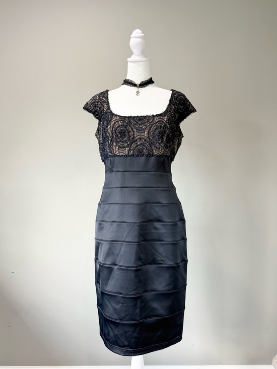 Tadashi Shoji Dresses & Skirts - T by Tadashi Deep Navy Satin Cocktail Sheath Dress